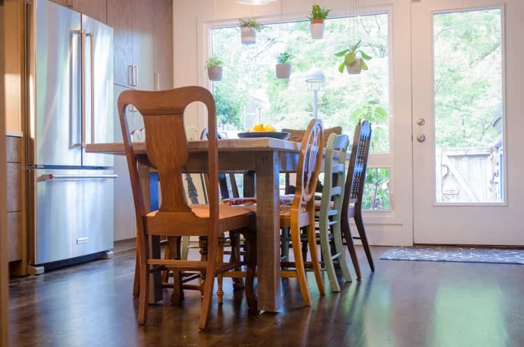 Tidy, dusted dining room set for the family — cleaned by Precious